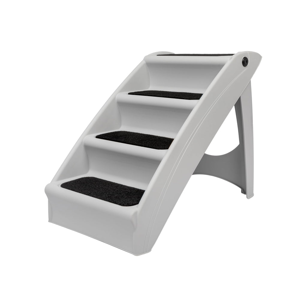 PetSafe CozyUp Folding Dog Stairs, Portable Indoor/Outdoor Pet Steps for Bed, Couch & Car, Grey, 20 Inch