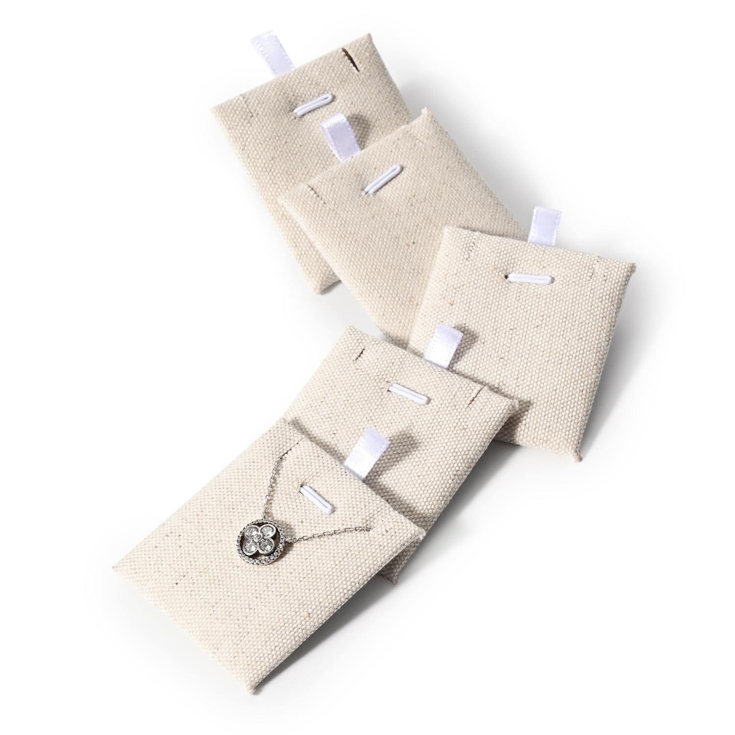 Oirlv linen Jewelry Display Trays Stackable Necklace Bracelet Ring Showcase Display Empty Plate(Pack of 1)
