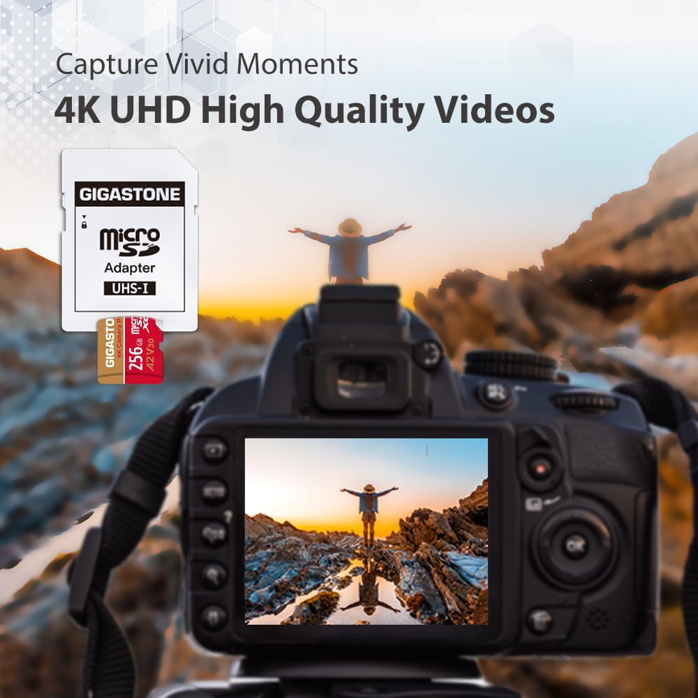 【5-Years Data Recovery】 GIGASTONE 64GB Micro SD Card 5-Pack, 4K Camera Pro, A2 V30 Compatible with Gopro, Dash Cam, DJI, Drone, Security Camera, Speed Up to 95MB/s, UHS-I U3 C10, with Adapter