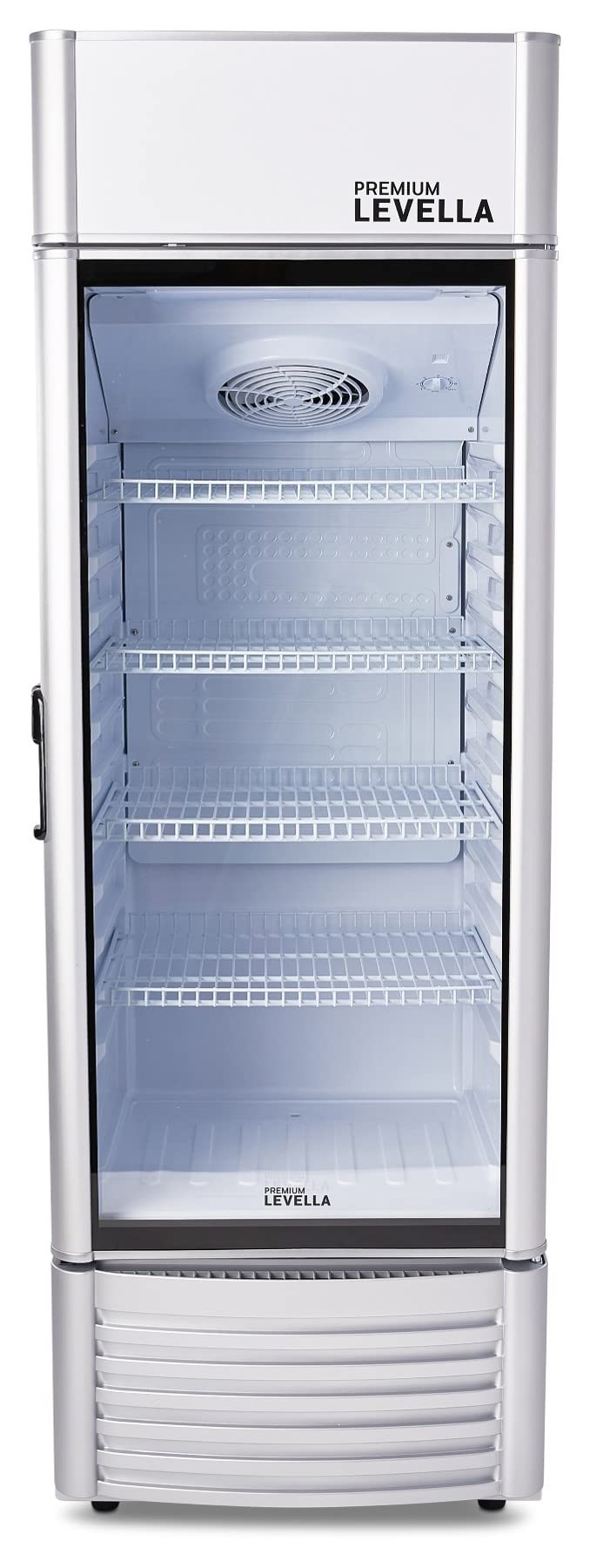 PremiumLevella PRF37DX Glass Door Display Refrigerator 3.1 cu ft Commercial Beverage Cooler Merchandiser - Black