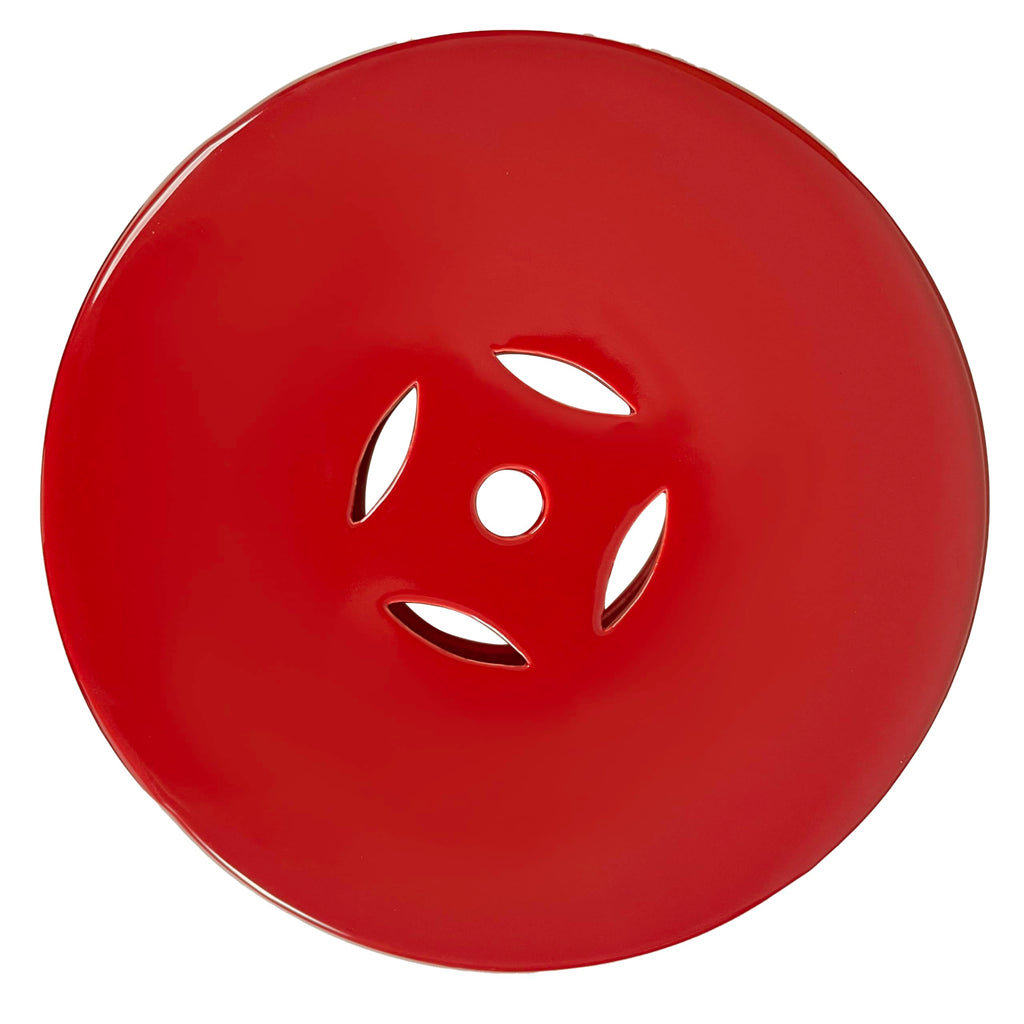 JONATHAN Y Lucky Coins 16" Ceramic Garden Stool, Contemporary Blue/White Cutout Interlocking Rings Drum Indoor/Outdoor Side Table and Plant Stand for Patio, Garden, Living Room TBL1027A