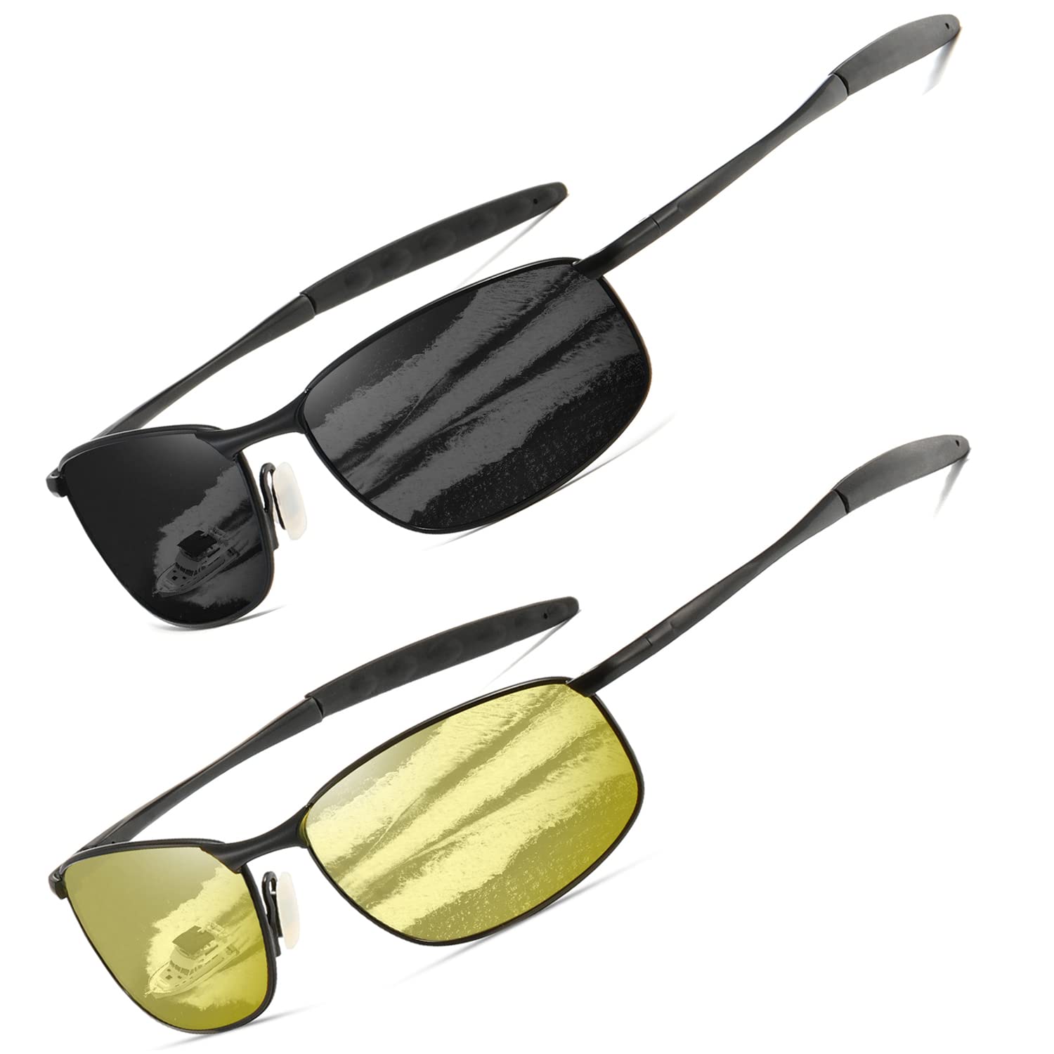 AEVOGUE Polarized Sunglasses For Men Rectangle Metal Frame Retro Sun Glasses AE0395