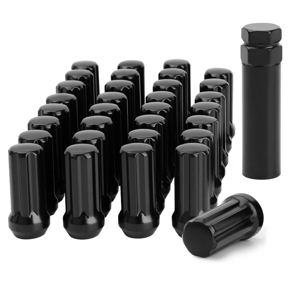 9/16-18 Spline Lug Nut 32pcs for Dodge 2500 3500 8 Lug, 9/16 x18 Closed End Lug Nut with 1 Socket Key for 1994-2011 Ram 2500 3500, 2002-2010 Ram 1500 Aftermarket Wheel