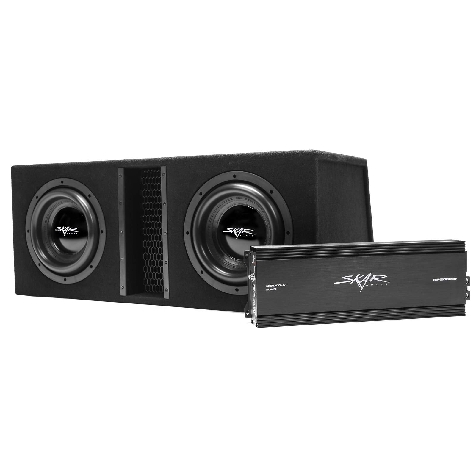 Skar Audio Single 8" Complete 1,200 Watt EVL Series Subwoofer Bass Package - Includes Loaded Enclosure with Amplifier