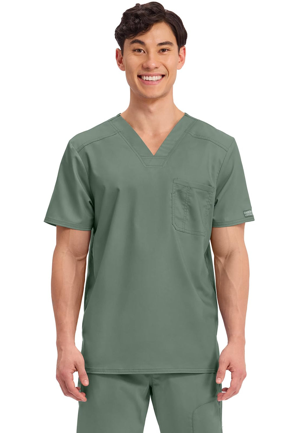 Cherokee Scrub for Men's Tuckable V-Neck Top with 1 Chest Pocket, Pen Slot, Ultra Soft, Durable, 2-Way Stretch Fabric- WW690