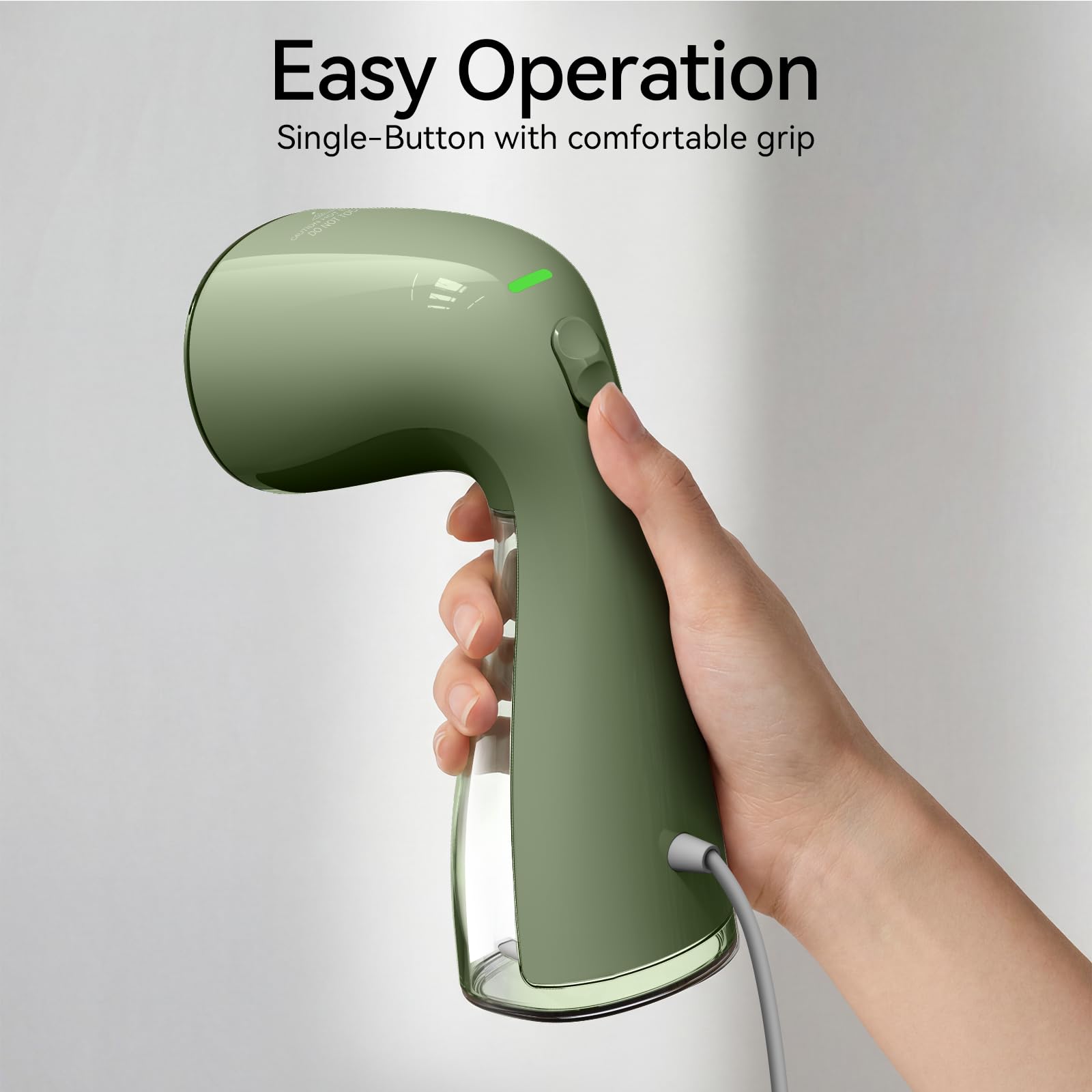 HiLIFE Steamer for Clothes, Portable Handheld Design, 240ml Big Capacity, 700W, Strong Penetrating Steam, Removes Wrinkle, for Home, Office and Travel(ONLY FOR 120V) (Olive Green)