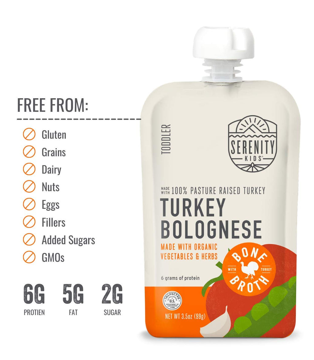 Serenity Kids Bone Broth Puree Made With Organic Veggies | Clean Label Project Purity Award Certified | 3.5 Ounce BPA-Free Pouch | Grass Fed Beef Pot Roast | 1 Count