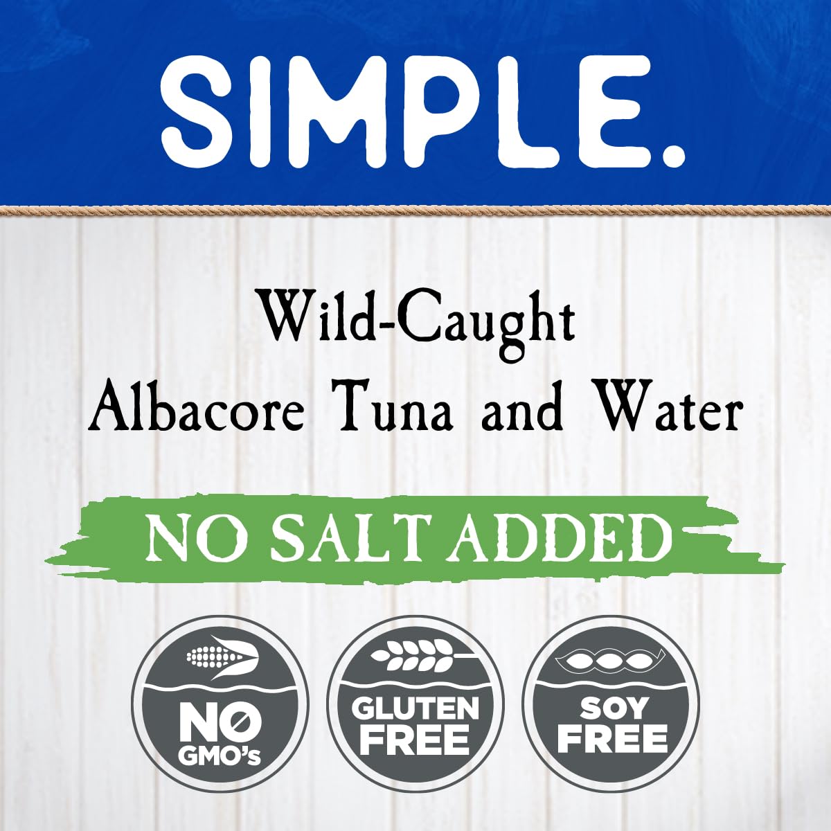 Blue Harbor Fish Co. Wild Albacore Tuna in Water with No Salt Added, 4.6 Ounce