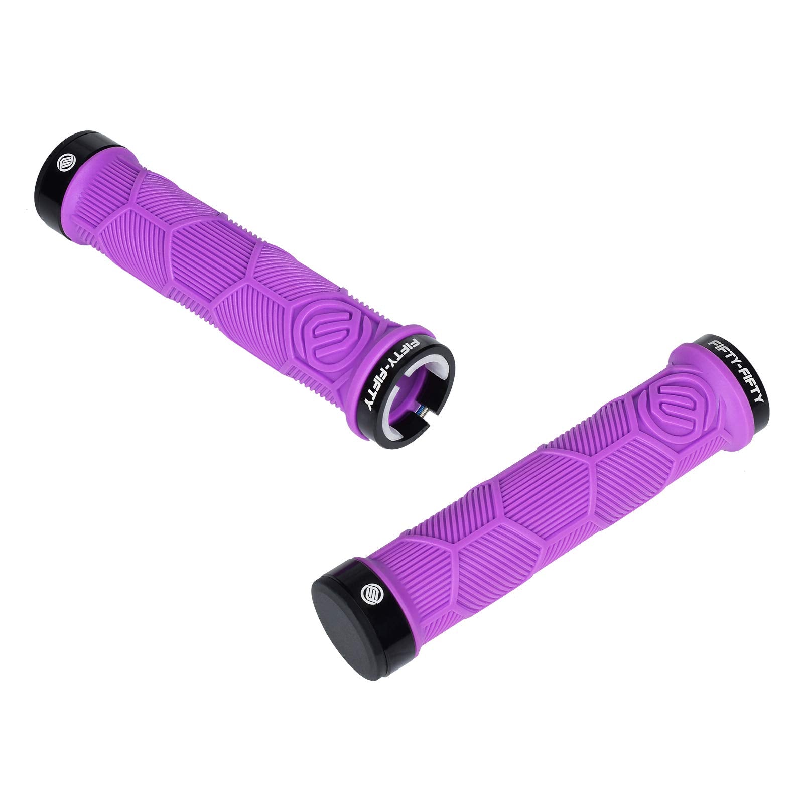 FIFTY-FIFTY Double Lock-On Mountain Bike Grips, Bicycle Handlebar Locking Grips, Non-Slip MTB Handle