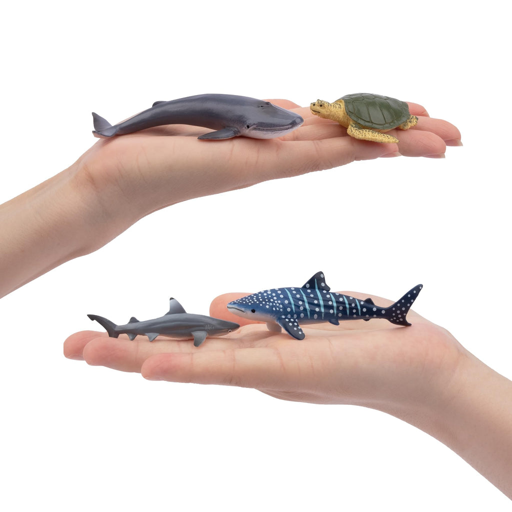 Toymany 10PCS 5-6" L Realistic Shark Bath Toy Figurines, Plastic Ocean Sea Animals Figures Set Includes Great White Shark Cake Toppers Christmas Birthday Gift for Kids Toddlers