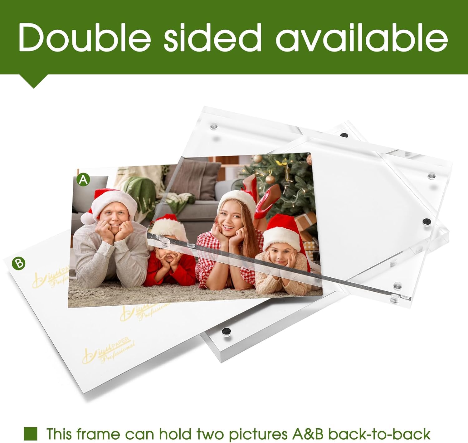 SYNTRIFIC 10 PACK Magnetic Picture Frame,8X10 Acrylic Frame Double Sided Picture Frame,20mm Thickness Magnetic Premium Acrylic Picture Frames Gifts Ideal
