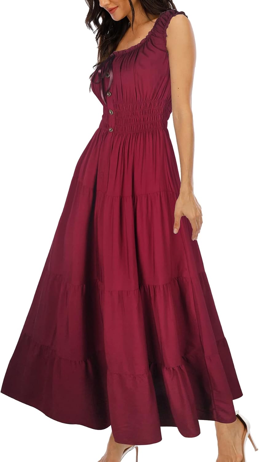 OSTOO Women's 2026 Summer Boho Floral Print Tiered Casual Flowy Long Maxi Dress