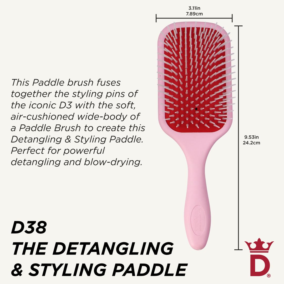 Denman Power Paddle Hair Brush for Quick and Convenient Detangling, Blow Drying and Styling - Combination of D3 Styling Pens & Paddle Brush - For Men and Women P038