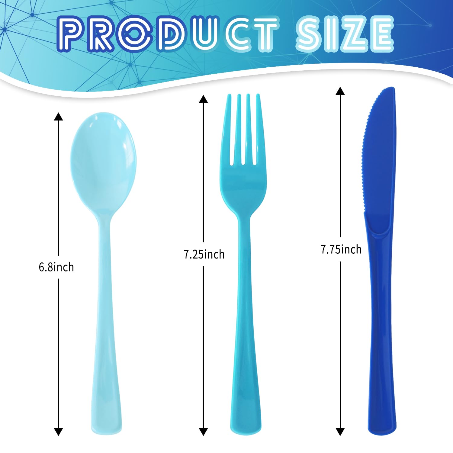 150 Pack Plastic Silverware,Disposable Cutlery Set Heavy Duty Utensil Sets 50 Forks 50 Knives 50 Spoons for Brithday, Wedding,Home School Party Picnics Restaurant Outdoor Events (Black)