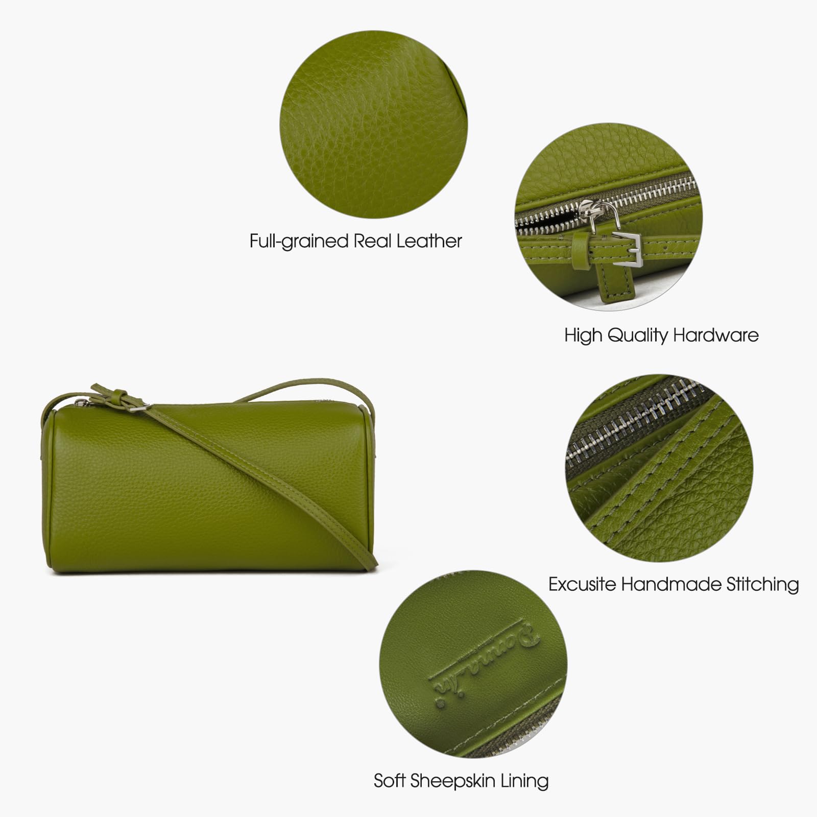 DONNAIN Premium Full-Grained Leather Crossbody Purses for Women, Hobo Bags for Women Crossbody with Adjustable Strap