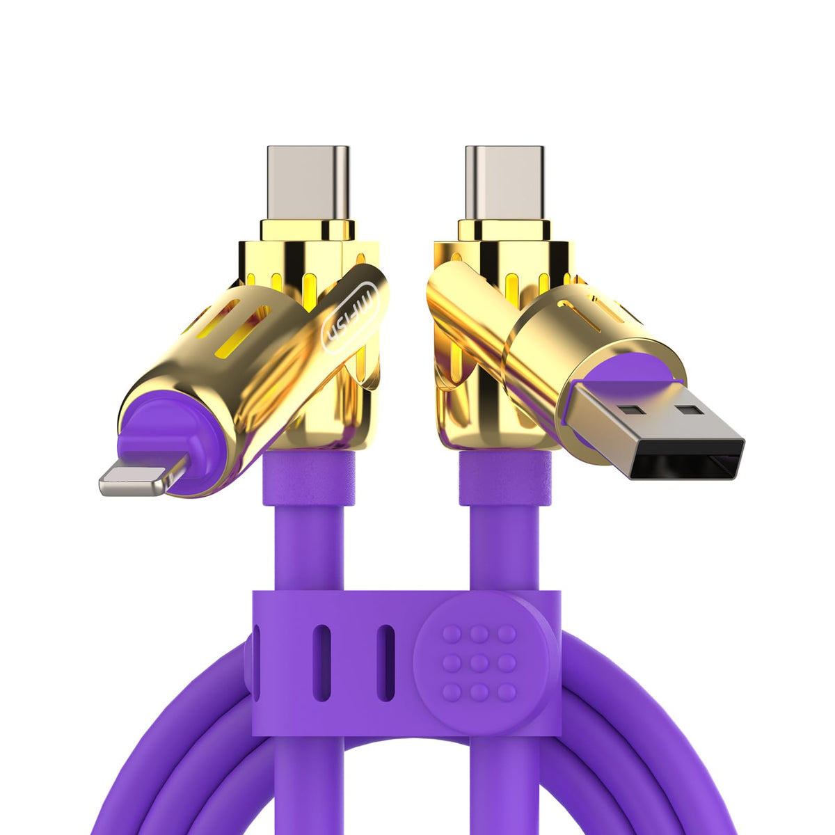 240W 4-in-1 Fast Charging Cable, Black, 3.3FT