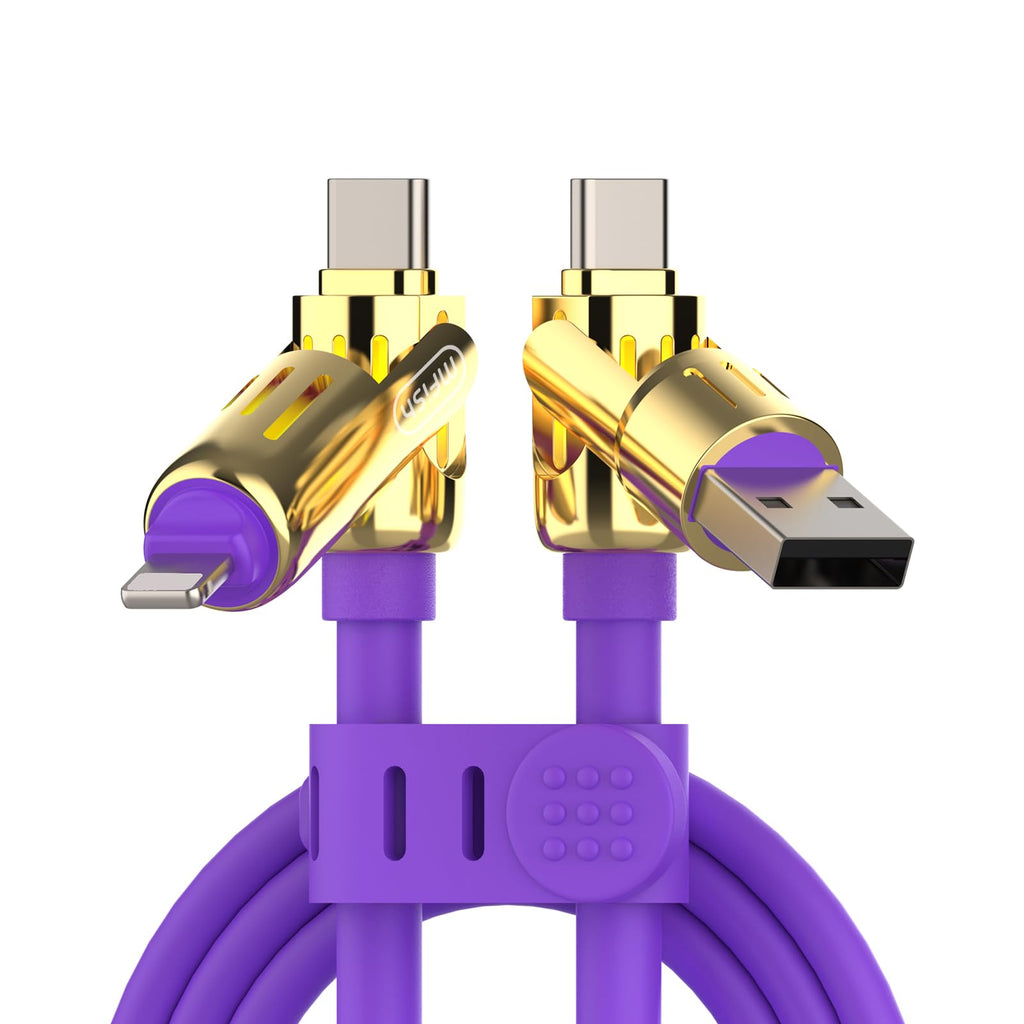 240W 4-in-1 Fast Charging Cable, Black, 3.3FT