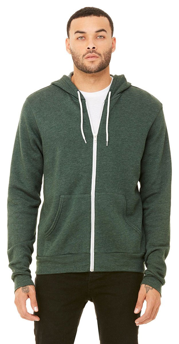 Bella & Canvas Men's 3739 Unisex Poly-Cotton Fleece Full-Zip Hoodie