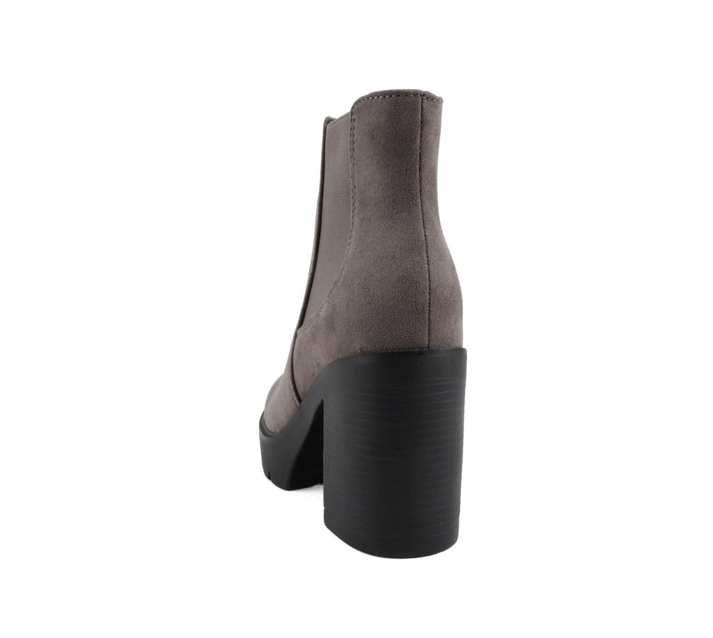 Soda EDITOR ~ Women Lug Sole High Heel Chelsea Fashion Ankle Boot w/Double Elastic Gore