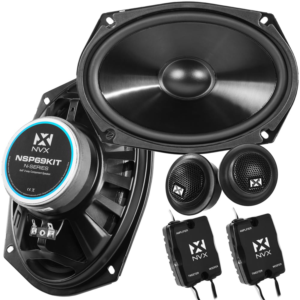 NVX NSP35 3.5" Car Speakers, 200W Max, 70W RMS, 2-Way Coaxial w/Silk Dome Tweeters & Built-in X-Overs, Easy to Install in Cars/Trucks/Doors (Pair)