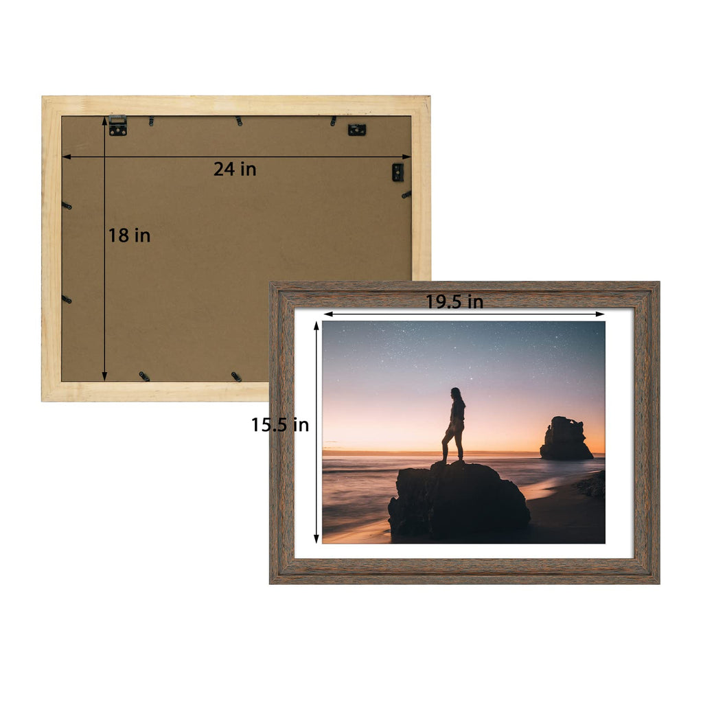 Golden State Art, 13x19 Picture Frame - Displays 11x17 Photo with Mat or 13x19 Without Mat, Wide Moulding Solid Wood Frame for Wall Display, Black