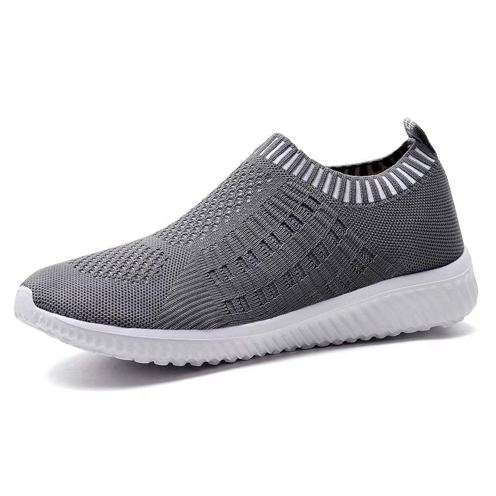 konhill Womens Walking Shoes Slip On Sneakers Breathable Mesh Lightweight Casual Footwear for Daily Commute