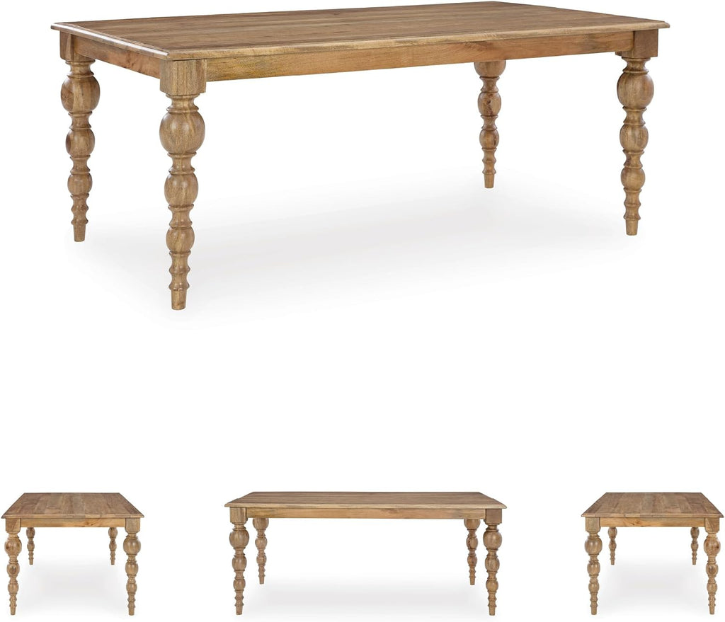 Signature Design by Ashley Rybergston Casual Dining Table with 4 Legs, Light Brown