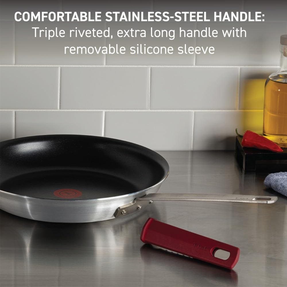T-Fal Ultimate Hard Anodized Nonstick Fry Pan With Lid 12 Inch, Oven Broiler Safe 400F, Lid Safe 350F, Cookware, Pots and Pans, Kitchen Frying Pans, Skillets, Home, Dishwasher Safe, Onyx