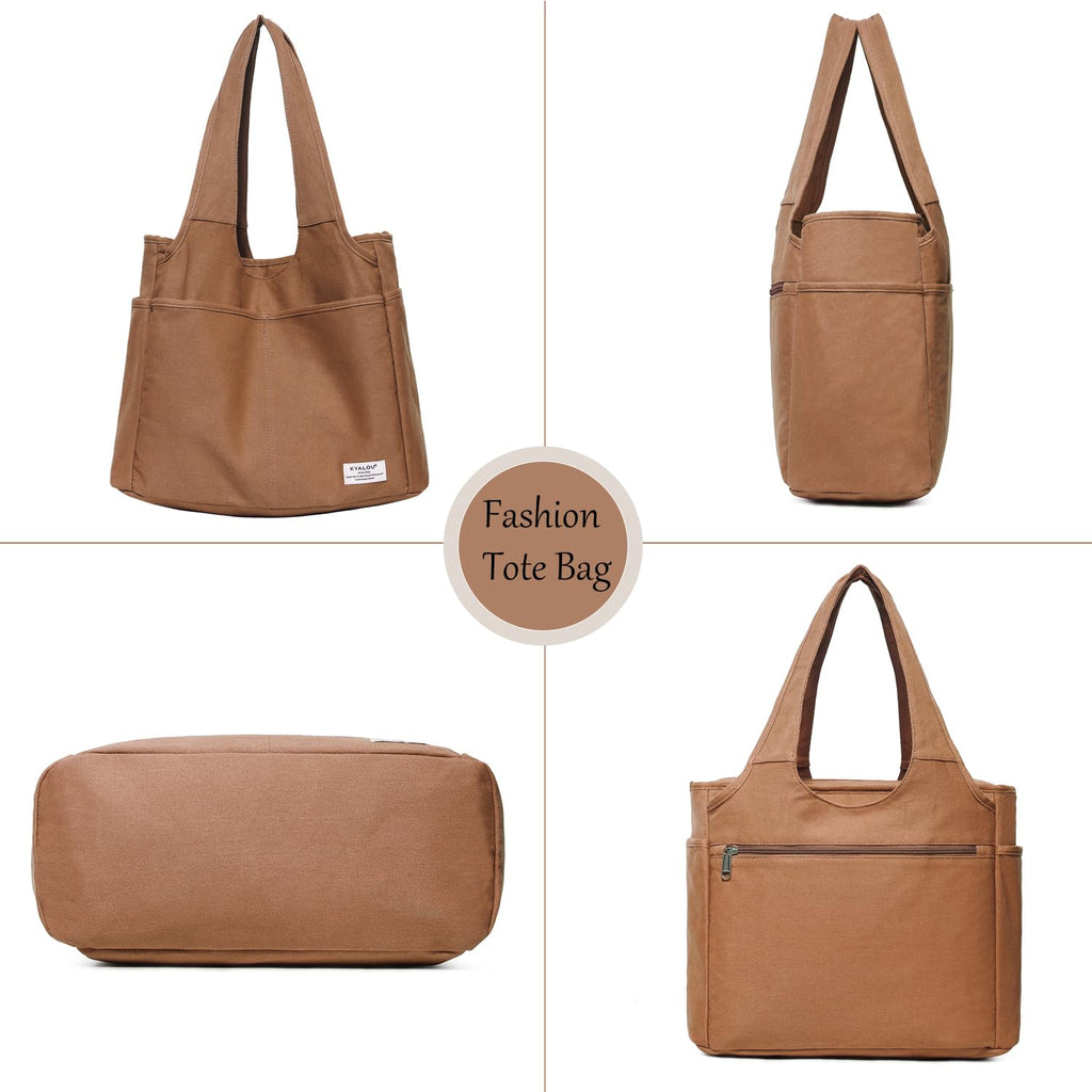 KYALOU Utility Large Tote Bag, Women Casual Shoulder Bags for Work School Gym Beach Travel Shopping Grocery | Utility