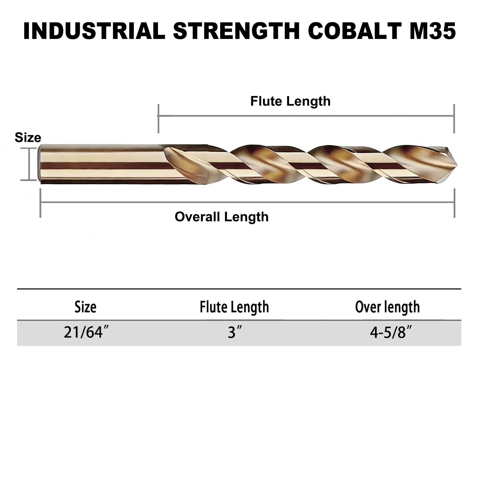 GMTOOLS 13Pcs Cobalt Drill Bits Set, M35 HSS 135 Degree Tip, Twist Jobber Length Drill Bit Kit for Hardened Metal, Cast Iron, Stainless Steel, Plastic and Wood with Storage Case 1/16"-1/4"