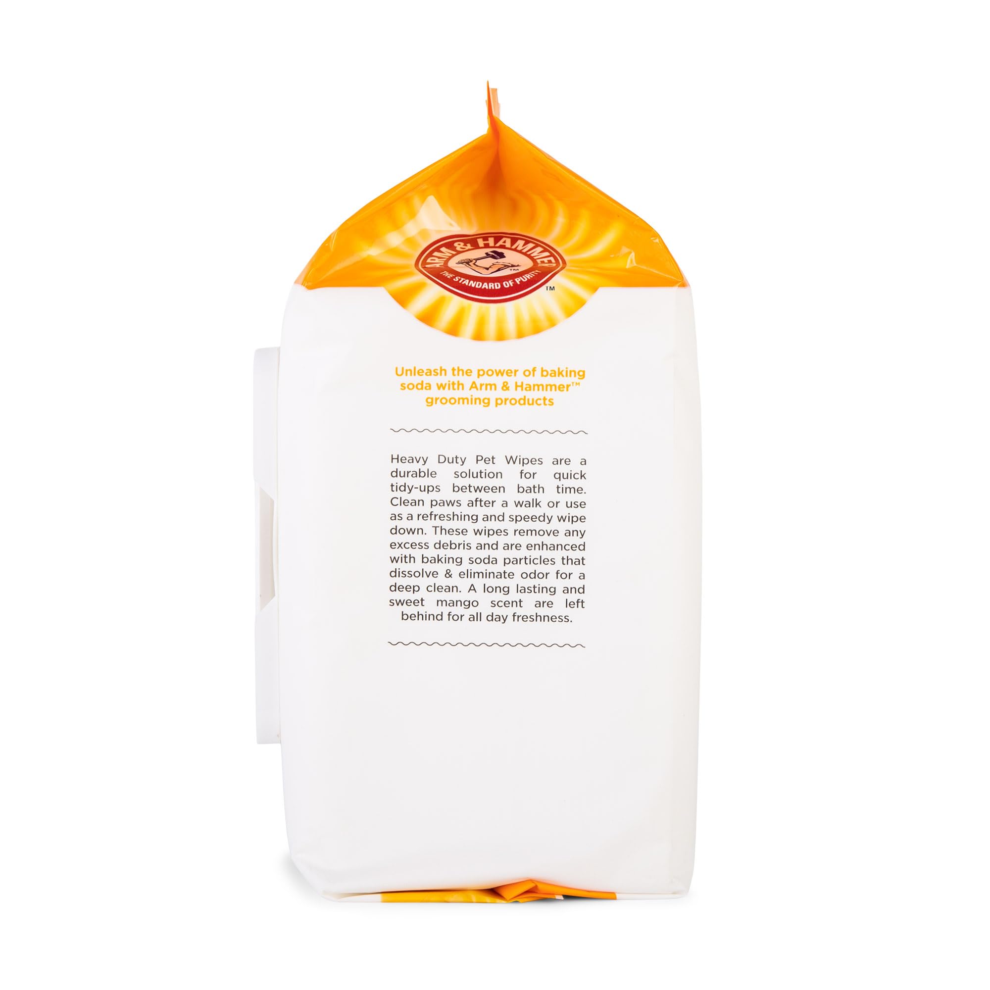 Arm and Hammer for Pets Heavy Duty Multipurpose Dog Bath Wipes, Mango Scent, Travel Size - All Purpose Wipes That Remove Odor and Refresh Dog Coat Between Baths, 30 Count