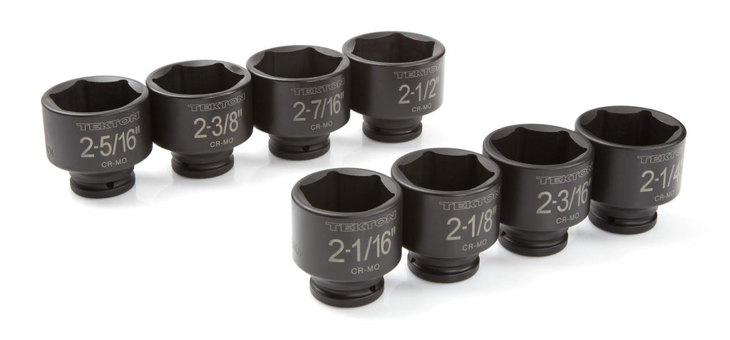 TEKTON 3/4 Inch Drive Deep 6-Point Impact Socket Set with Case, 7-Piece (13/16-1-1/2 in.) | 4890