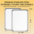 Stainless Steel Baking Sheet Set of 2-16" x 12" x 1" Heavy Duty Cookie Sheets for Baking, Rust & Warp Resistant Oven Tray, Non Toxic & Dishwasher Safe Baking Pans for Cooking, Roasting, Broiling