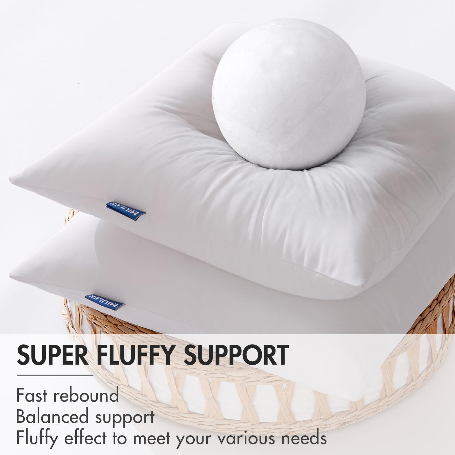 MIULEE 12x20 Outdoor Pillows,Set of 4 Throw Pillows Waterproof,Soft Support Throw Inserts Decorative Water Resistant for Patio Furniture and Garden