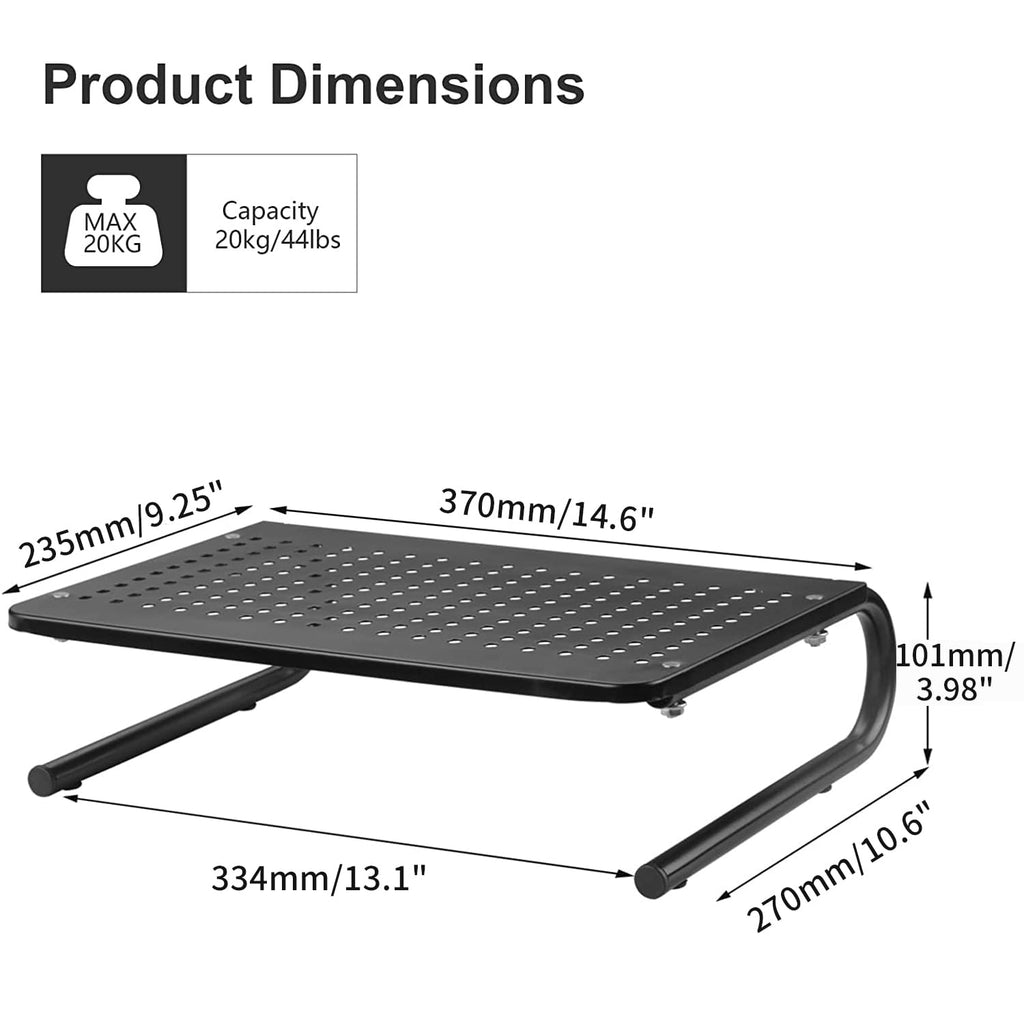 suptek Clamp-on 32 Inch Dual Monitor Desk Mount Riser Shelf Computer Stands for 2 Monitor,Laptop,Printer, Notebook,32.2” x 7.8” x 5.7”