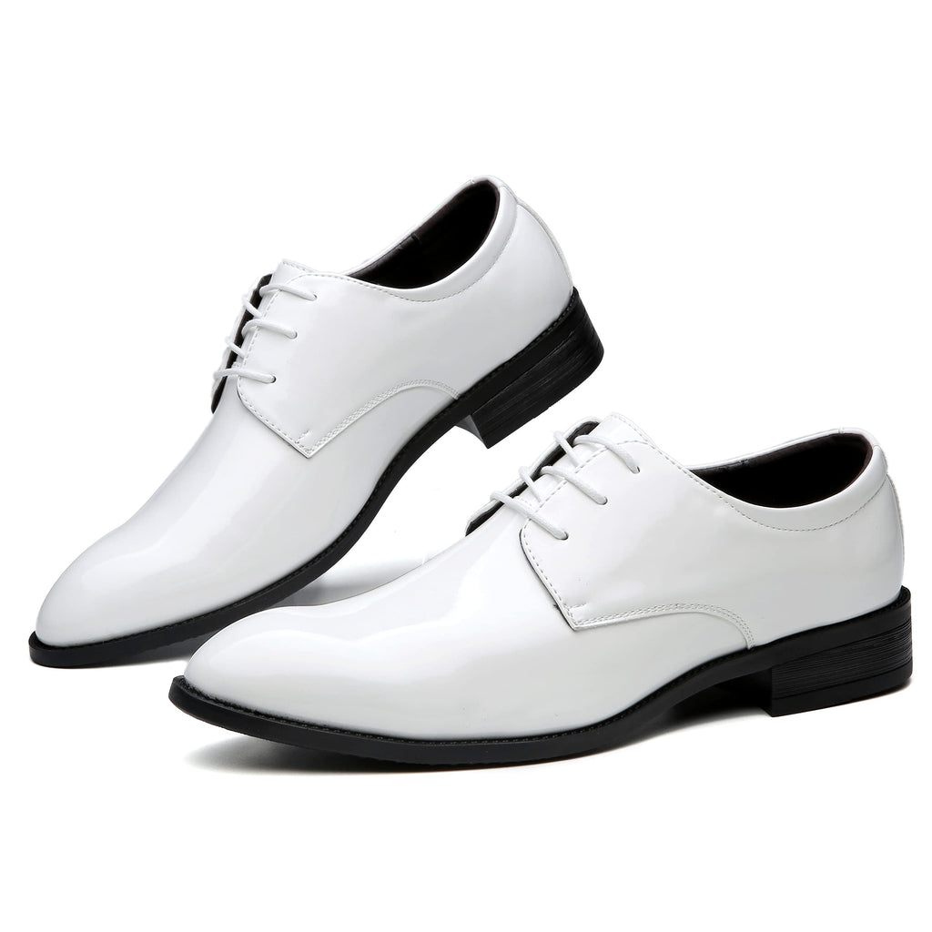 ZZHAP Men's Pointed-Toe Tuxedo Dress Shoes Casual Slip-on Loafer