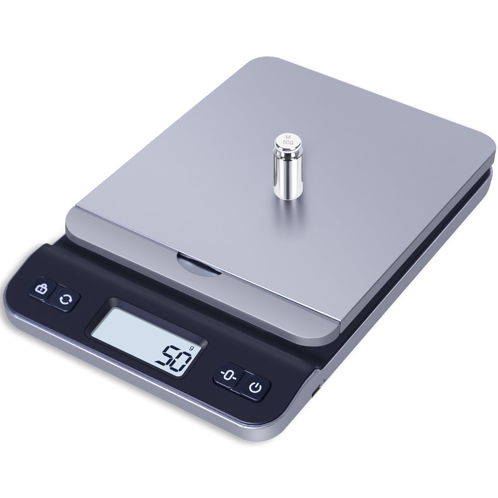 QP Calibration Weights, 50 Gram Scale Weights, OIML Class M1 High Precision Stainless Steel Scale Balance Weights with Chrome Finish, Calibration Weights for Digital Scale, Kitchen Scale, Pocket Scale