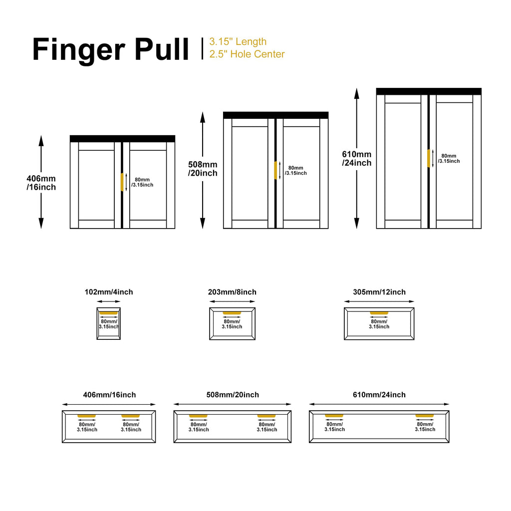 Satanga Edge Finger Pulls for cabinets Kitchen Concealed Drawer Pull Aluminum Hidden Back Mount Door Handle for Home Pack of 5 Modern White 3 Inch Overall Length Easy Installation