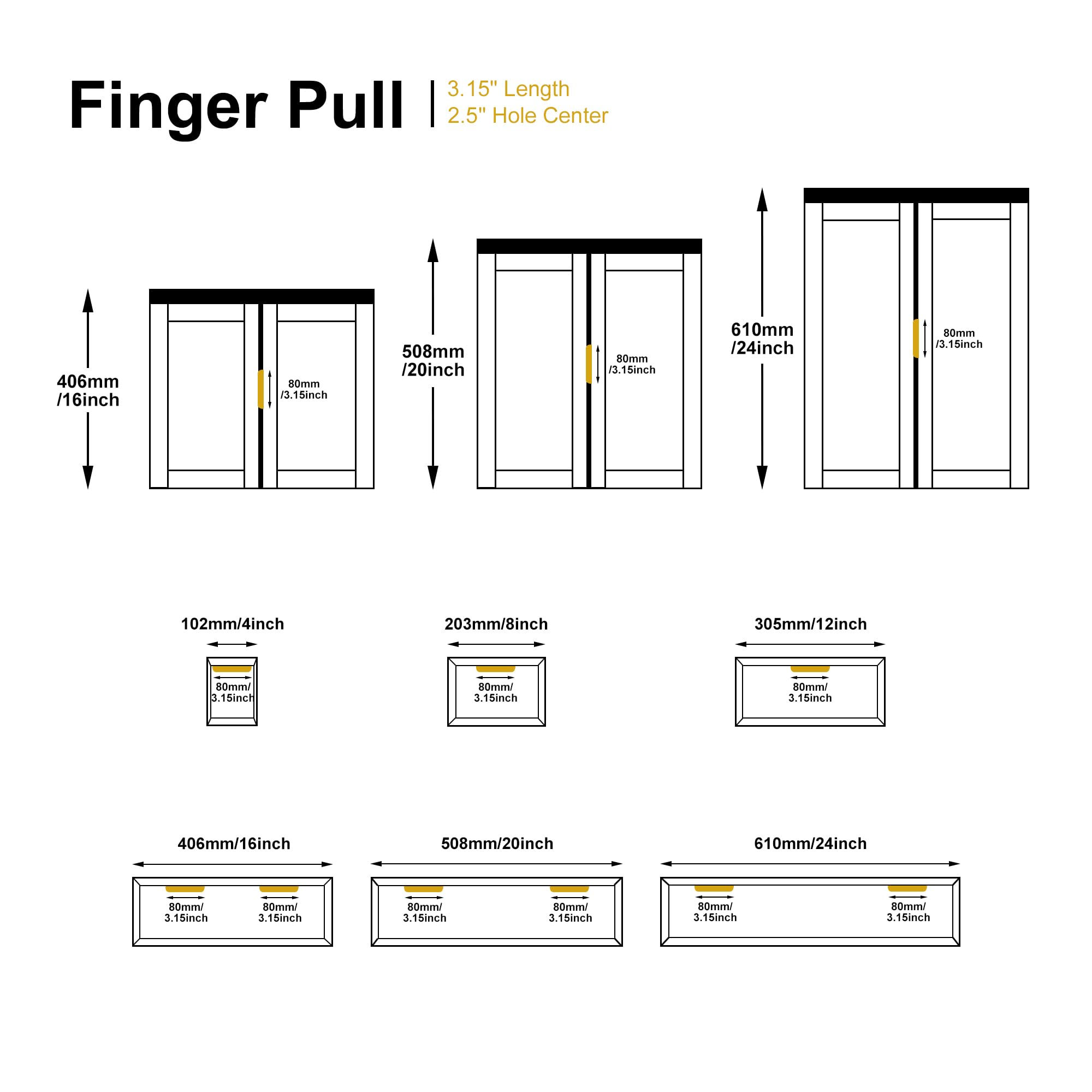 Satanga Edge Finger Pulls for cabinets Kitchen Concealed Drawer Pull Aluminum Hidden Back Mount Door Handle for Home Pack of 5 Modern White 3 Inch Overall Length Easy Installation
