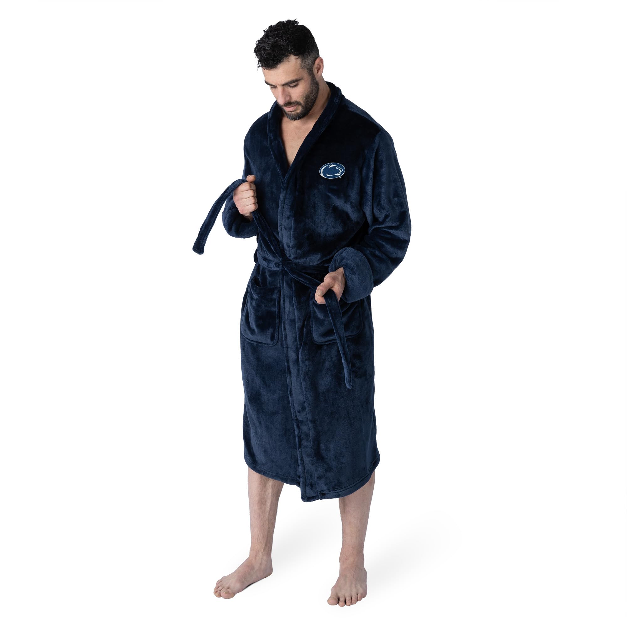 Northwest NCAA Adult Unisex Silk Touch Bathrobe, Officially Licensed Loungewear, Soft Plush Polyester