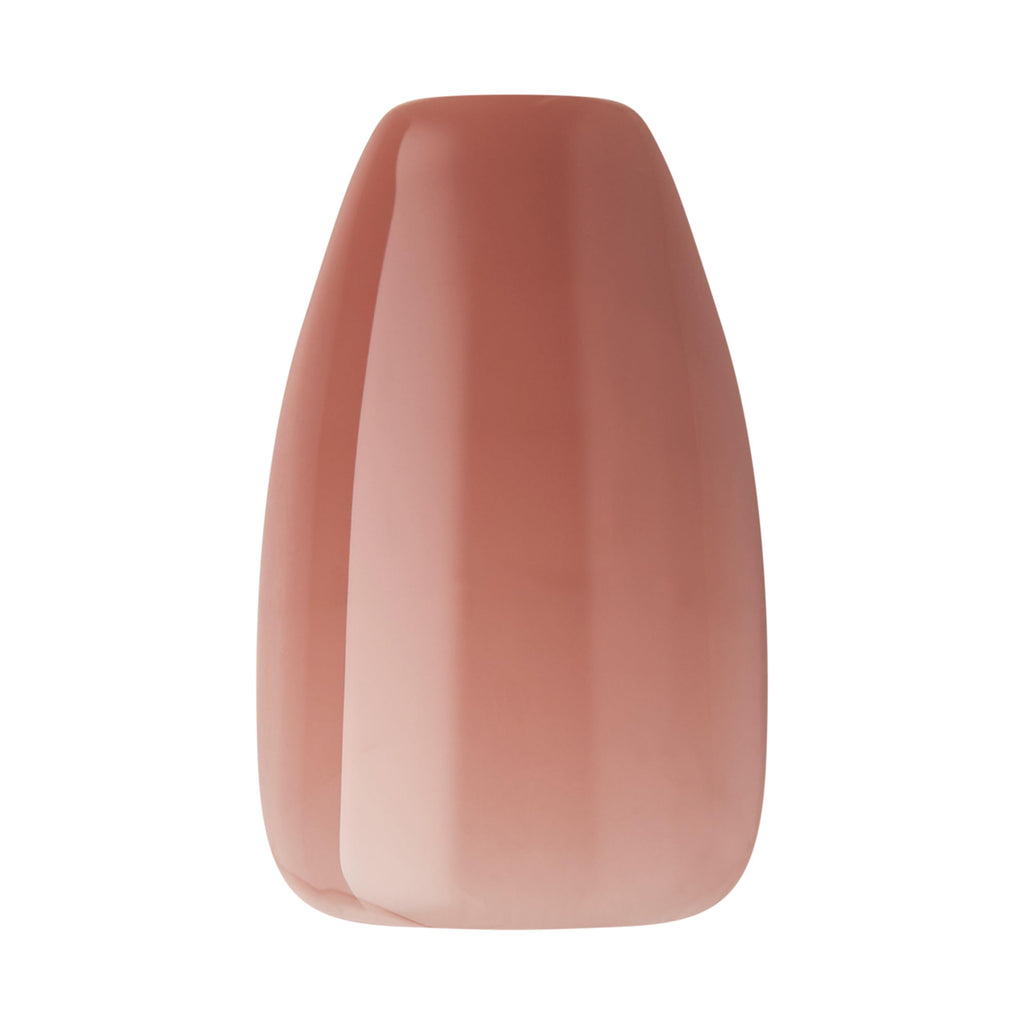 KISS imPRESS No Glue Mani Press On Nails, Bare but Better, 'Flare', Medium Neutral, Medium Size, Coffin Shape, Includes 30 Nails, Prep Pad, Instructions Sheet, 1 Manicure Stick, 1 Mini File