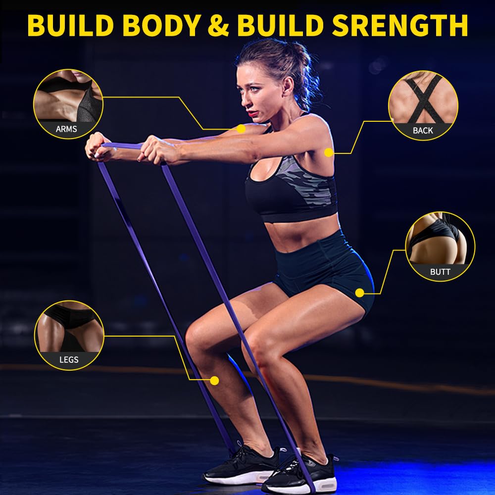 ROSAPOAR Resistance Band Pull up Band Fitness Exercise Bands Natural Latex for Workout Body Stretch Powerlifting Band Fitness Sport Training at Home/The Gym