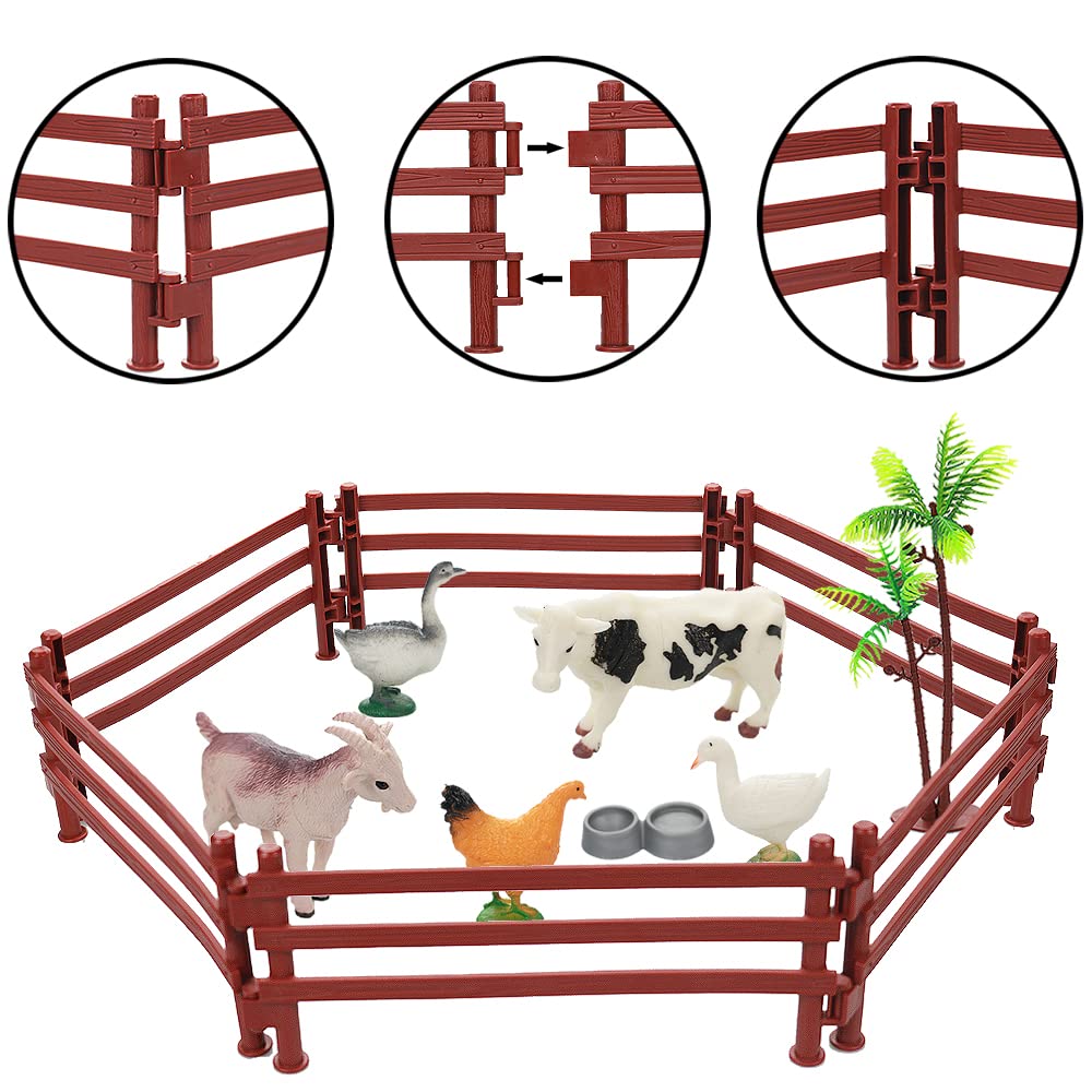 15 Pcs Mini Figures Toys Realistic Farm Animal Figurines, Plastic Learning Educational Playset Animal Themed Party Supplies Cake Topper Ornaments for Easter Egg Birthday Christmas