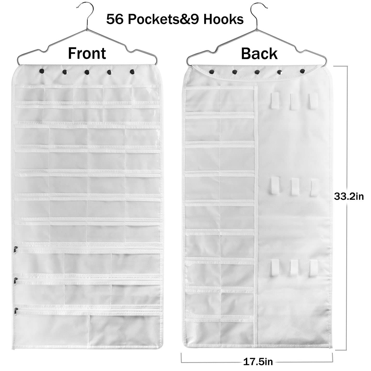 BB Brotrade Hanging Jewelry Organizer,Accessories Organizer,80 Pocket Organizer for Holding Jewelries（Beige）