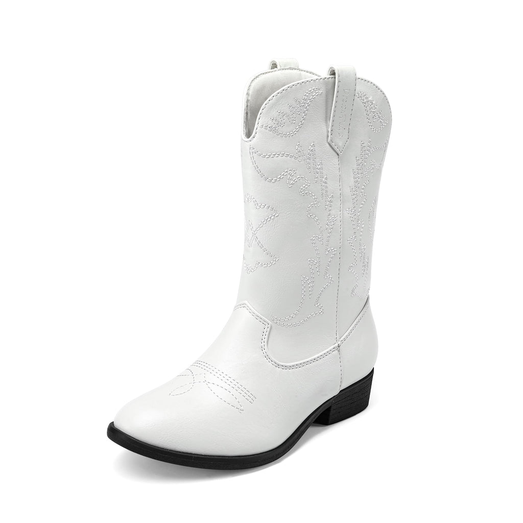 DREAM PAIRS Cowgirl Cowboy Western Boots Girls Mid Calf Riding Shoes Little Kid/Big Kid