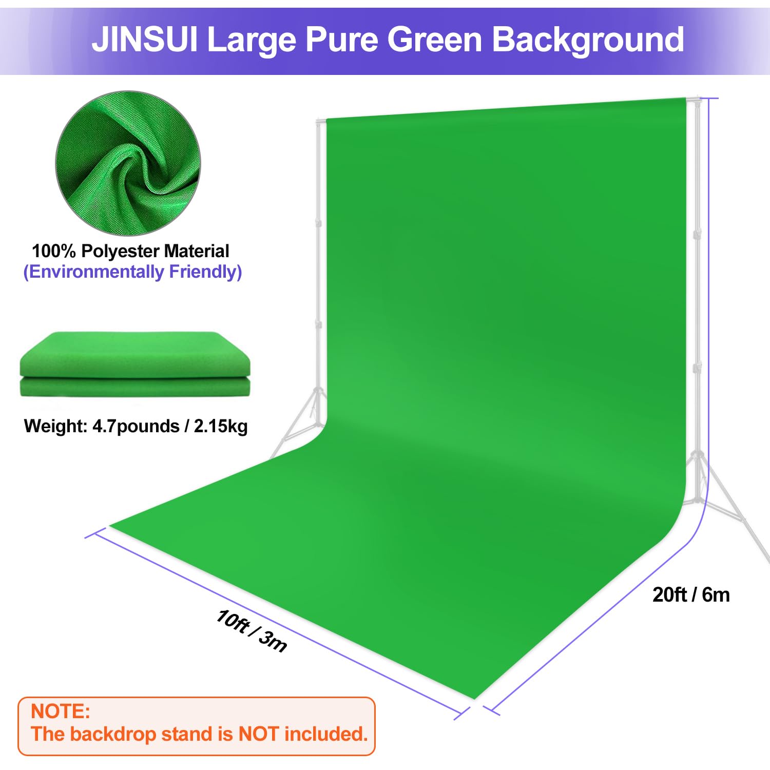Black Backdrop 10x10ft, Photo Backdrop Curtain for Photoshoot, Pure Photographic Studio Backgrounds, Thick Polyester Fabric Photography Black Screen for Party Portraits Video Recording (Backdrop Only)