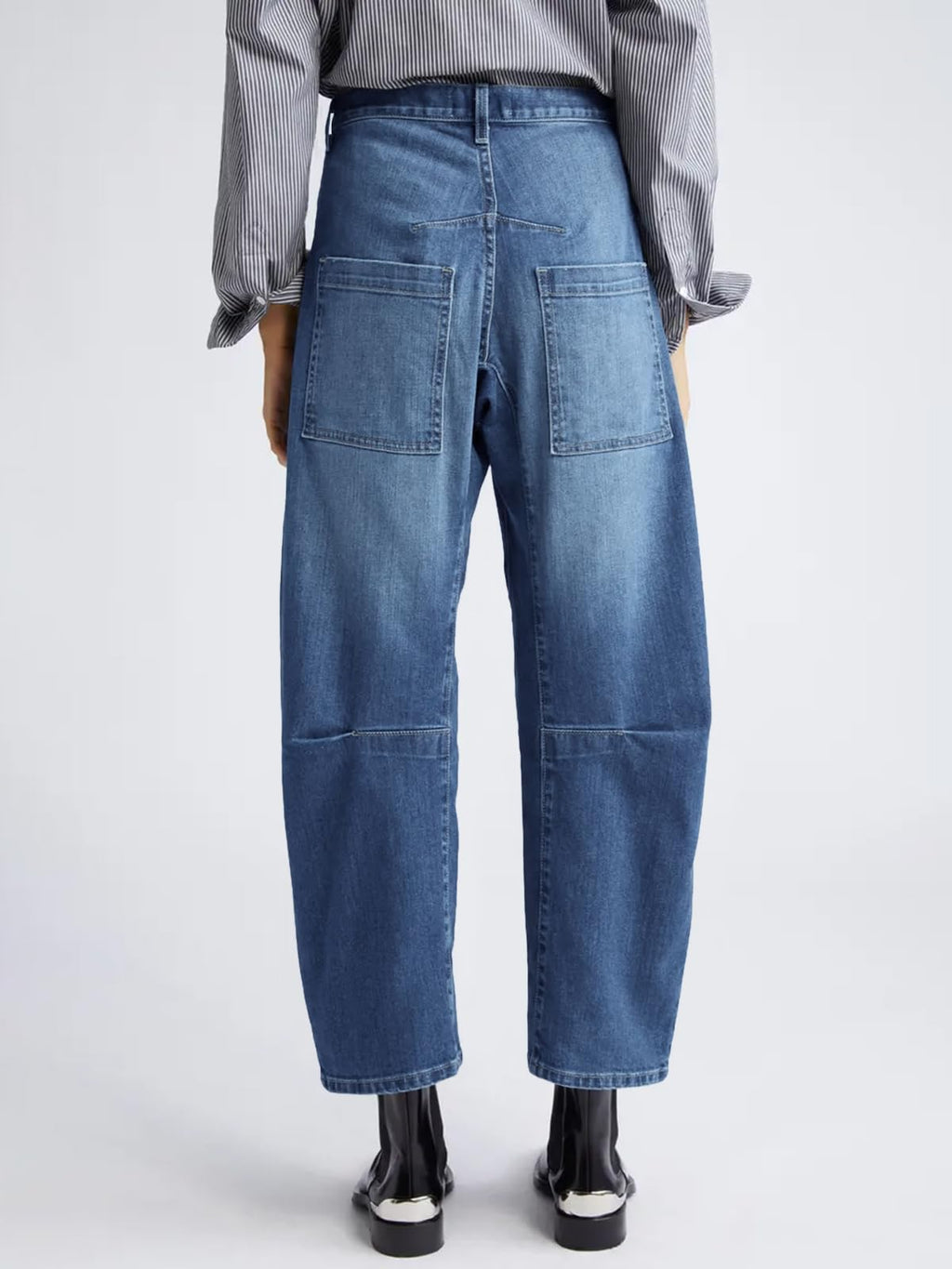 PLNOTME Womens Barrel Jeans High Waisted Baggy Boyfriend Wide Leg Denim Pants with Pockets