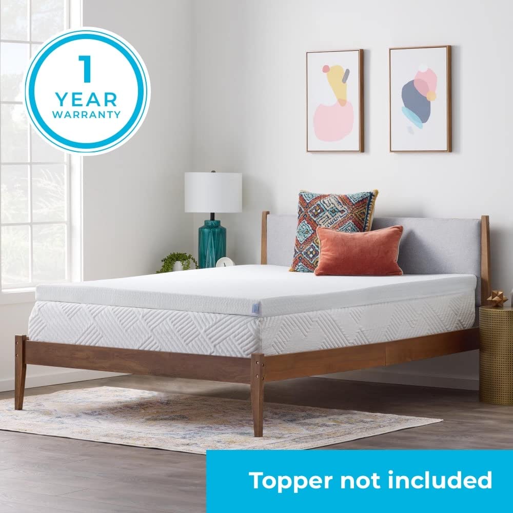 Linenspa 2 Inch Mattress Topper Cover, Full – Machine Washable, Breathable, Non Slip Covering with Zipper for Mattress Topper - Cover Only, White