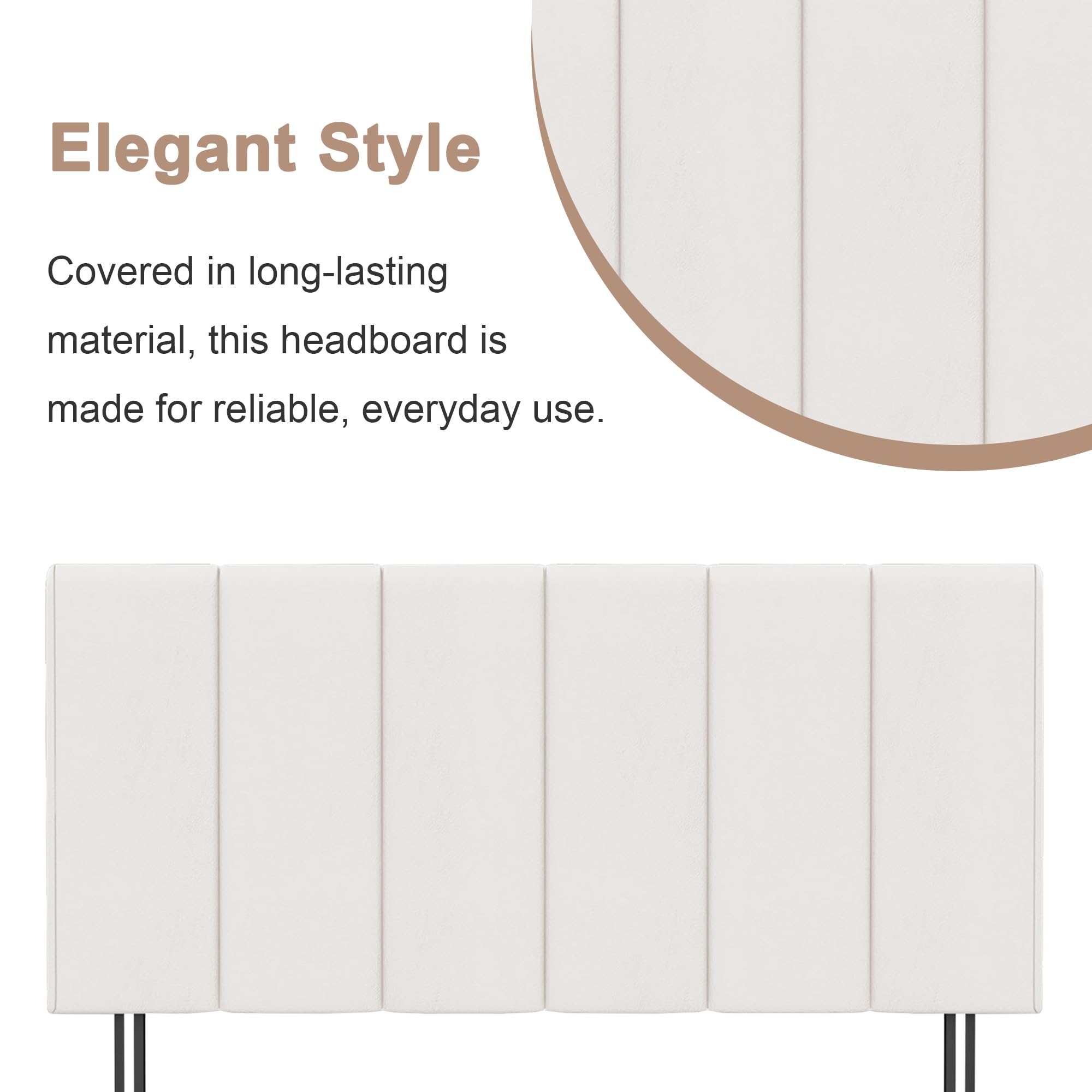 HAOBO Home Upholstered Headboards Foldable Queen/Full Linen Panels with Height Adjustments