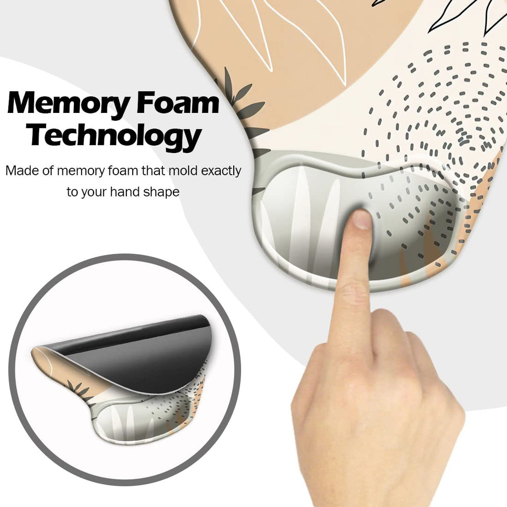DOOKE Ergonomic Mouse Pad with Wrist Support and Coaster,Mouse Pads with Non-Slip PU Base for Home Office Working Studying Easy Typing & Pain Relief Aesthetic Art